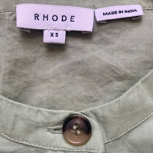 HP Rhode Emanne Cotten Voile Belted Pleated Mini in Green - Picture 6 of 8